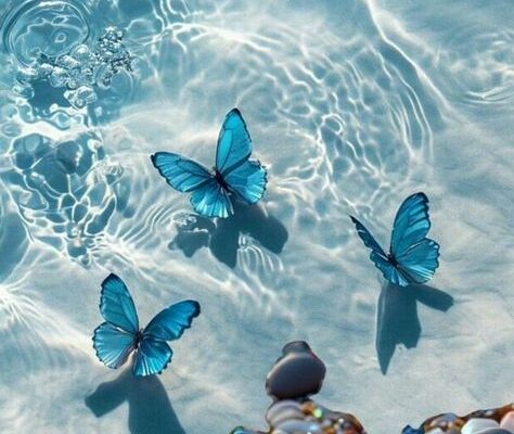 Hình nền bướm xanh nhẹ nhàng, tinh tế để màn hình điện thoại