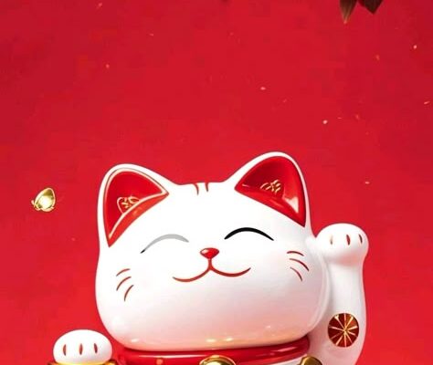 Hình nền mèo thần tài gõ cửa đem lại may mắn, tài lộc