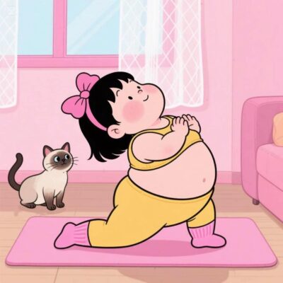 Hình nền cô gái tập thể dục đáng yêu, hài hước